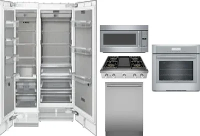 6 Piece Package Includes Refrigerator, Freezer, Cooktop, Wall Oven, Microwave And Dishwasher