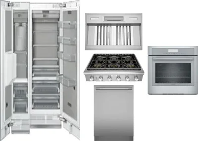 6 Piece Package Includes Refrigerator, Freezer, Cooktop, Wall Oven, Hood And Dishwasher