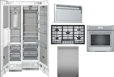 6 Piece Package Includes Refrigerator, Freezer, Cooktop, Wall Oven, Hood And Dishwasher