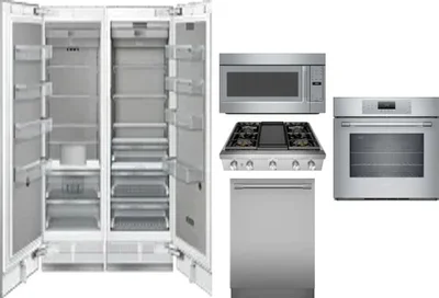 6 Piece Package Includes Refrigerator, Freezer, Cooktop, Wall Oven, Microwave And Dishwasher