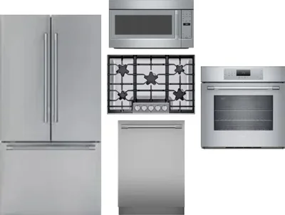 5 Piece Package Includes Refrigerator, Cooktop, Wall Oven, Microwave And Dishwasher