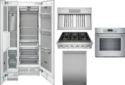 6 Piece Package Includes Refrigerator, Freezer, Cooktop, Wall Oven, Hood And Dishwasher