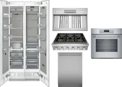 6 Piece Package Includes Refrigerator, Freezer, Cooktop, Wall Oven, Hood And Dishwasher