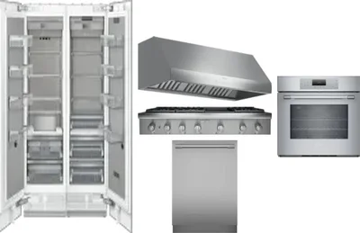 6 Piece Package Includes Refrigerator, Freezer, Cooktop, Wall Oven, Hood And Dishwasher