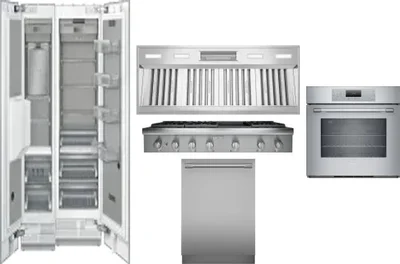 6 Piece Package Includes Refrigerator, Freezer, Cooktop, Wall Oven, Hood And Dishwasher