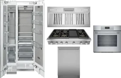 6 Piece Package Includes Refrigerator, Freezer, Cooktop, Wall Oven, Hood And Dishwasher