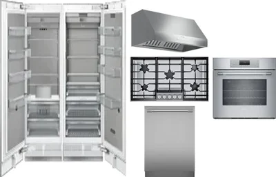 6 Piece Package Includes Refrigerator, Freezer, Cooktop, Wall Oven, Hood And Dishwasher