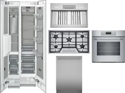 6 Piece Package Includes Refrigerator, Freezer, Cooktop, Wall Oven, Hood And Dishwasher