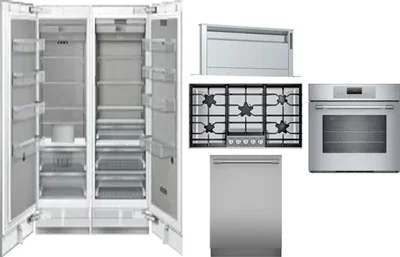 6 Piece Package Includes Refrigerator, Freezer, Cooktop, Wall Oven, Hood And Dishwasher