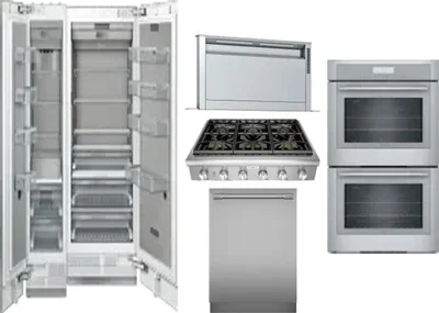 6 Piece Package Includes Refrigerator, Freezer, Cooktop, Wall Oven, Hood And Dishwasher