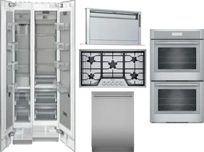 6 Piece Package Includes Refrigerator, Freezer, Cooktop, Wall Oven, Hood And Dishwasher