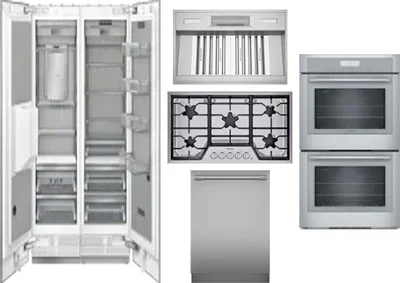 6 Piece Package Includes Refrigerator, Freezer, Cooktop, Wall Oven, Hood And Dishwasher