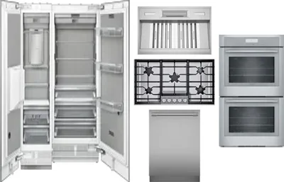 6 Piece Package Includes Refrigerator, Freezer, Cooktop, Wall Oven, Hood And Dishwasher