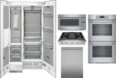 6 Piece Package Includes Refrigerator, Freezer, Cooktop, Wall Oven, Microwave And Dishwasher