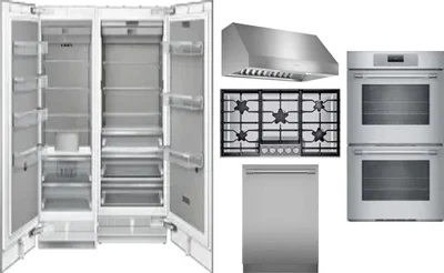6 Piece Package Includes Refrigerator, Freezer, Cooktop, Wall Oven, Hood And Dishwasher