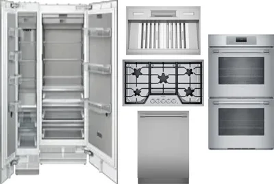 6 Piece Package Includes Refrigerator, Freezer, Cooktop, Wall Oven, Hood And Dishwasher
