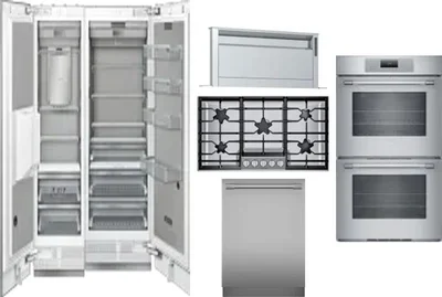 6 Piece Package Includes Refrigerator, Freezer, Cooktop, Wall Oven, Hood And Dishwasher