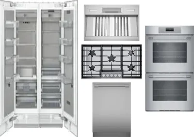6 Piece Package Includes Refrigerator, Freezer, Cooktop, Wall Oven, Hood And Dishwasher