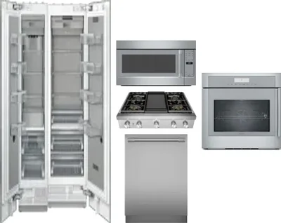 6 Piece Package Includes Refrigerator, Freezer, Cooktop, Wall Oven, Microwave And Dishwasher