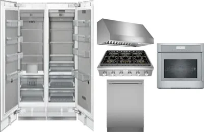 6 Piece Package Includes Refrigerator, Freezer, Cooktop, Wall Oven, Hood And Dishwasher