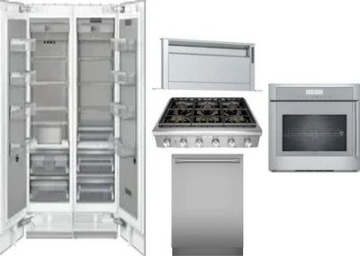 6 Piece Package Includes Refrigerator, Freezer, Cooktop, Wall Oven, Hood And Dishwasher