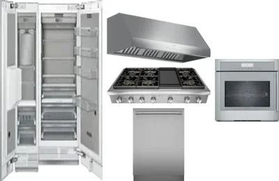 6 Piece Package Includes Refrigerator, Freezer, Cooktop, Wall Oven, Hood And Dishwasher