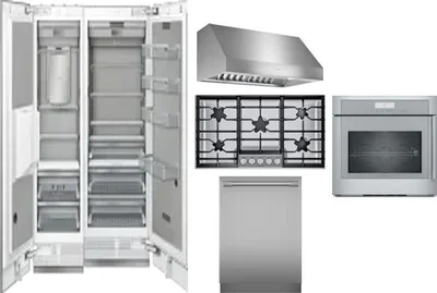 6 Piece Package Includes Refrigerator, Freezer, Cooktop, Wall Oven, Hood And Dishwasher