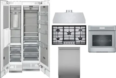 6 Piece Package Includes Refrigerator, Freezer, Cooktop, Wall Oven, Hood And Dishwasher