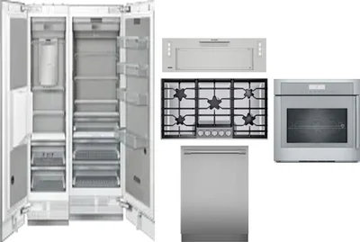 6 Piece Package Includes Refrigerator, Freezer, Cooktop, Wall Oven, Hood And Dishwasher