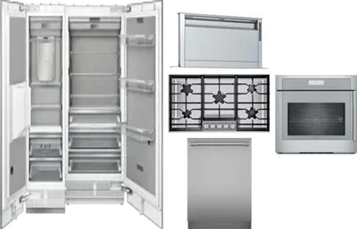 6 Piece Package Includes Refrigerator, Freezer, Cooktop, Wall Oven, Hood And Dishwasher