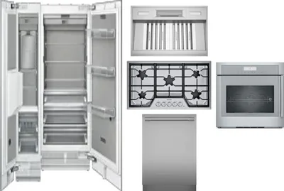 6 Piece Package Includes Refrigerator, Freezer, Cooktop, Wall Oven, Hood And Dishwasher