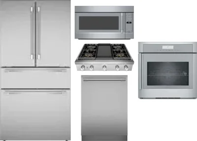 5 Piece Package Includes Refrigerator, Cooktop, Wall Oven, Microwave And Dishwasher
