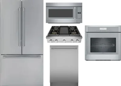 5 Piece Package Includes Refrigerator, Cooktop, Wall Oven, Microwave And Dishwasher
