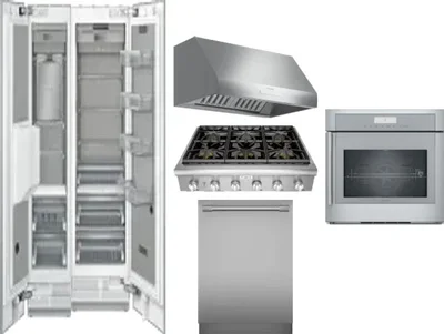 6 Piece Package Includes Refrigerator, Freezer, Cooktop, Wall Oven, Hood And Dishwasher