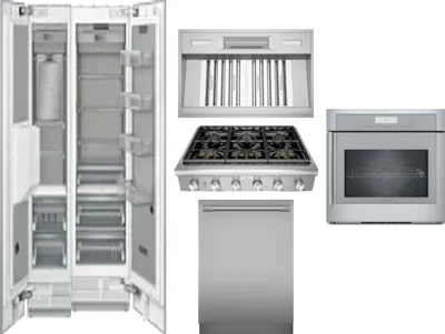 6 Piece Package Includes Refrigerator, Freezer, Cooktop, Wall Oven, Hood And Dishwasher