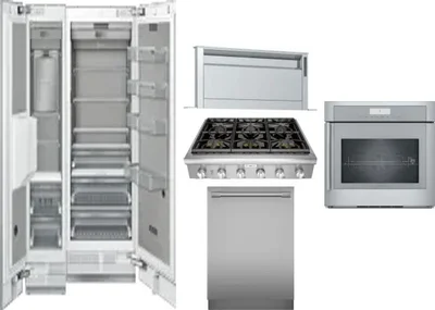 6 Piece Package Includes Refrigerator, Freezer, Cooktop, Wall Oven, Hood And Dishwasher