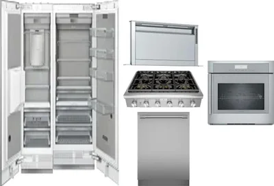 6 Piece Package Includes Refrigerator, Freezer, Cooktop, Wall Oven, Hood And Dishwasher