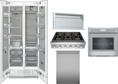6 Piece Package Includes Refrigerator, Freezer, Cooktop, Wall Oven, Hood And Dishwasher