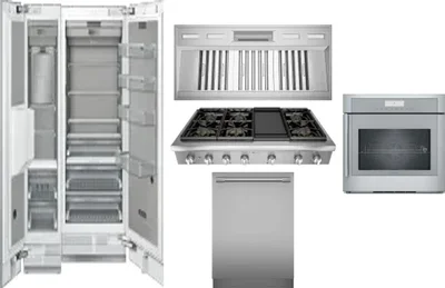 6 Piece Package Includes Refrigerator, Freezer, Cooktop, Wall Oven, Hood And Dishwasher
