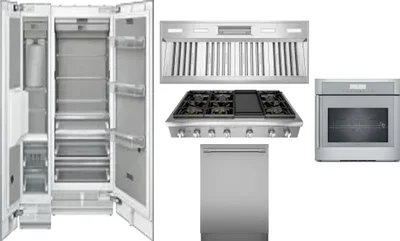 6 Piece Package Includes Refrigerator, Freezer, Cooktop, Wall Oven, Hood And Dishwasher