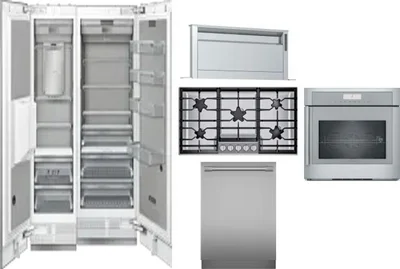 6 Piece Package Includes Refrigerator, Freezer, Cooktop, Wall Oven, Hood And Dishwasher
