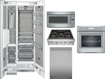 6 Piece Package Includes Refrigerator, Freezer, Cooktop, Wall Oven, Microwave And Dishwasher
