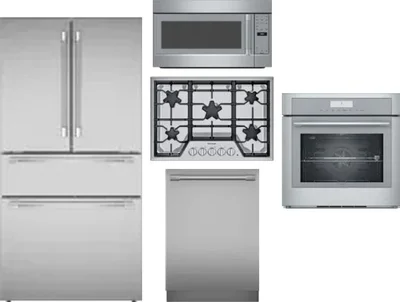 5 Piece Package Includes Refrigerator, Cooktop, Wall Oven, Microwave And Dishwasher