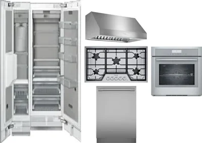6 Piece Package Includes Refrigerator, Freezer, Cooktop, Wall Oven, Hood And Dishwasher