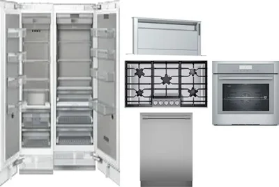 6 Piece Package Includes Refrigerator, Freezer, Cooktop, Wall Oven, Hood And Dishwasher