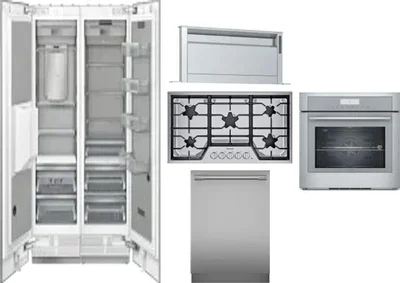 6 Piece Package Includes Refrigerator, Freezer, Cooktop, Wall Oven, Hood And Dishwasher