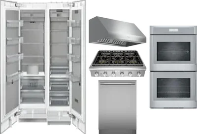 6 Piece Package Includes Refrigerator, Freezer, Cooktop, Wall Oven, Hood And Dishwasher