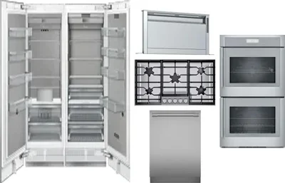 6 Piece Package Includes Refrigerator, Freezer, Cooktop, Wall Oven, Hood And Dishwasher