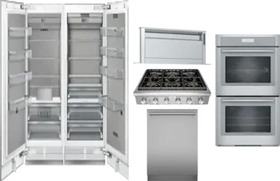 6 Piece Package Includes Refrigerator, Freezer, Cooktop, Wall Oven, Hood And Dishwasher
