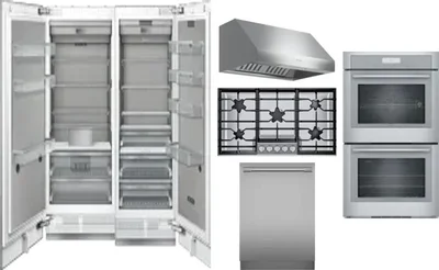 6 Piece Package Includes Refrigerator, Freezer, Cooktop, Wall Oven, Hood And Dishwasher